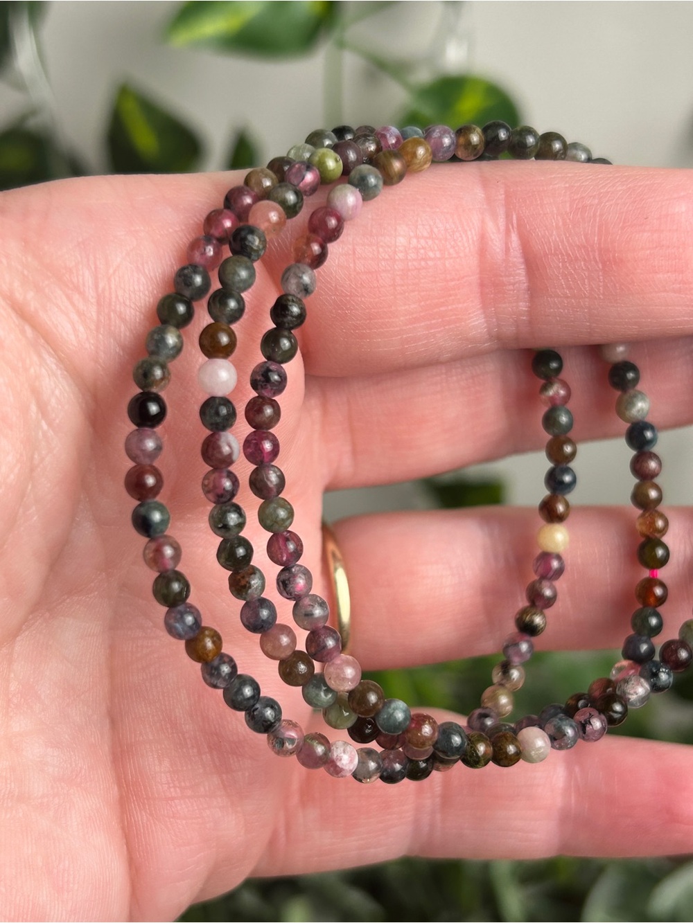 ONE Multi-Color Tourmaline Beaded Stretch Bracelet - Natural Gemstone